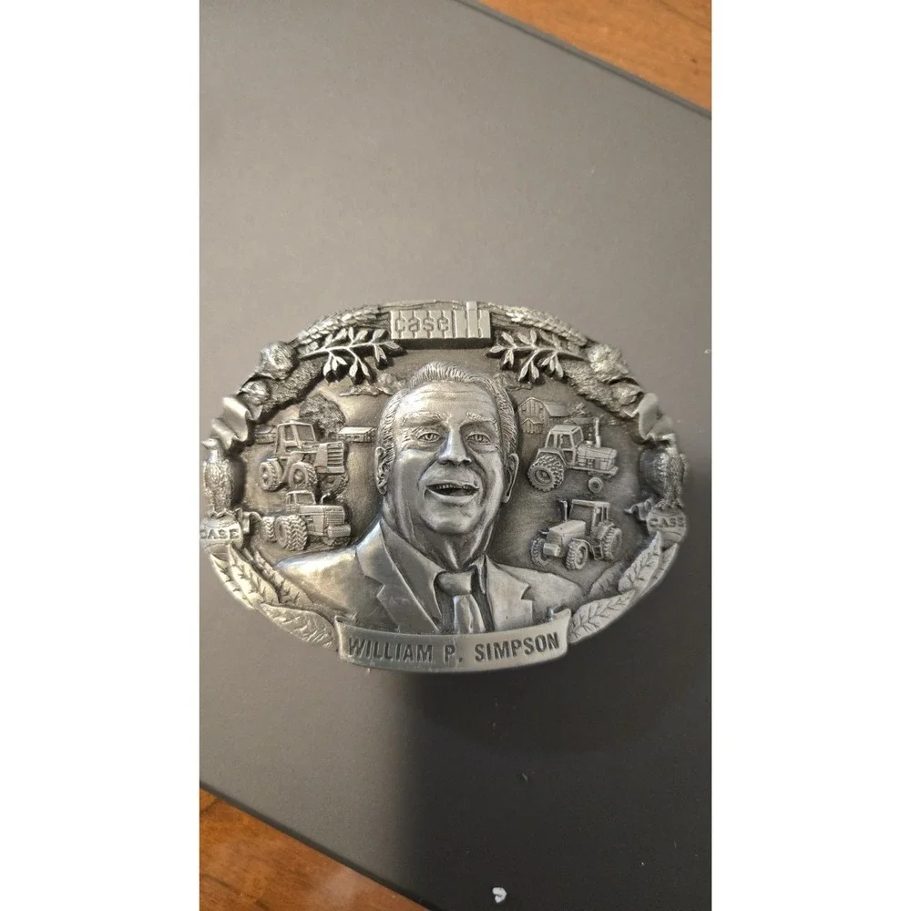 RARE 1988 CASE William P. Simpson Special Edition Pewter Belt Buckle Vintage